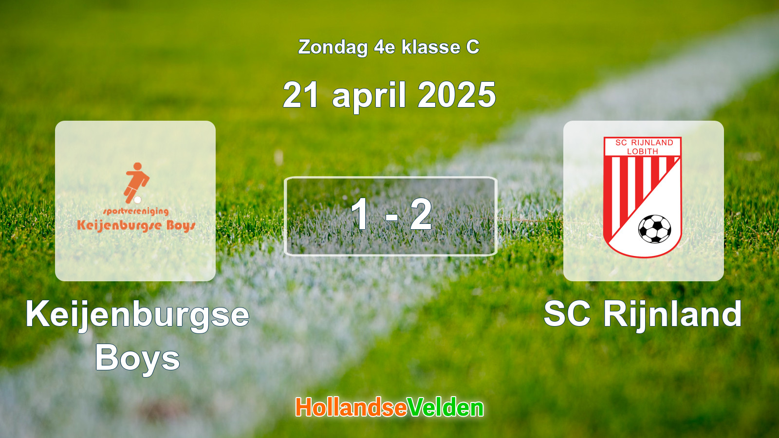 Gespeelde wedstrijd: Keijenburgse Boys - SC Rijnland 1 - 2 (21 april 2025)