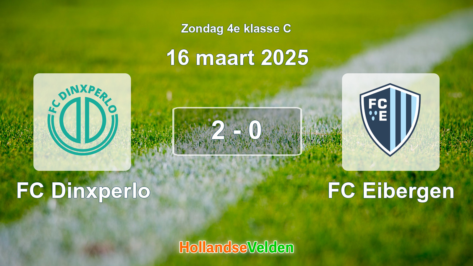 Gespeelde wedstrijd: FC Dinxperlo - FC Eibergen 2 - 0 (16 maart 2025)