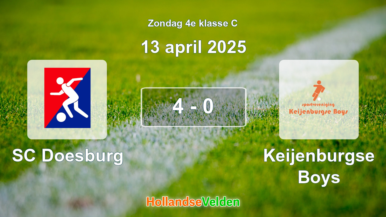Gespeelde wedstrijd: SC Doesburg - Keijenburgse Boys 4 - 0 (13 april 2025)