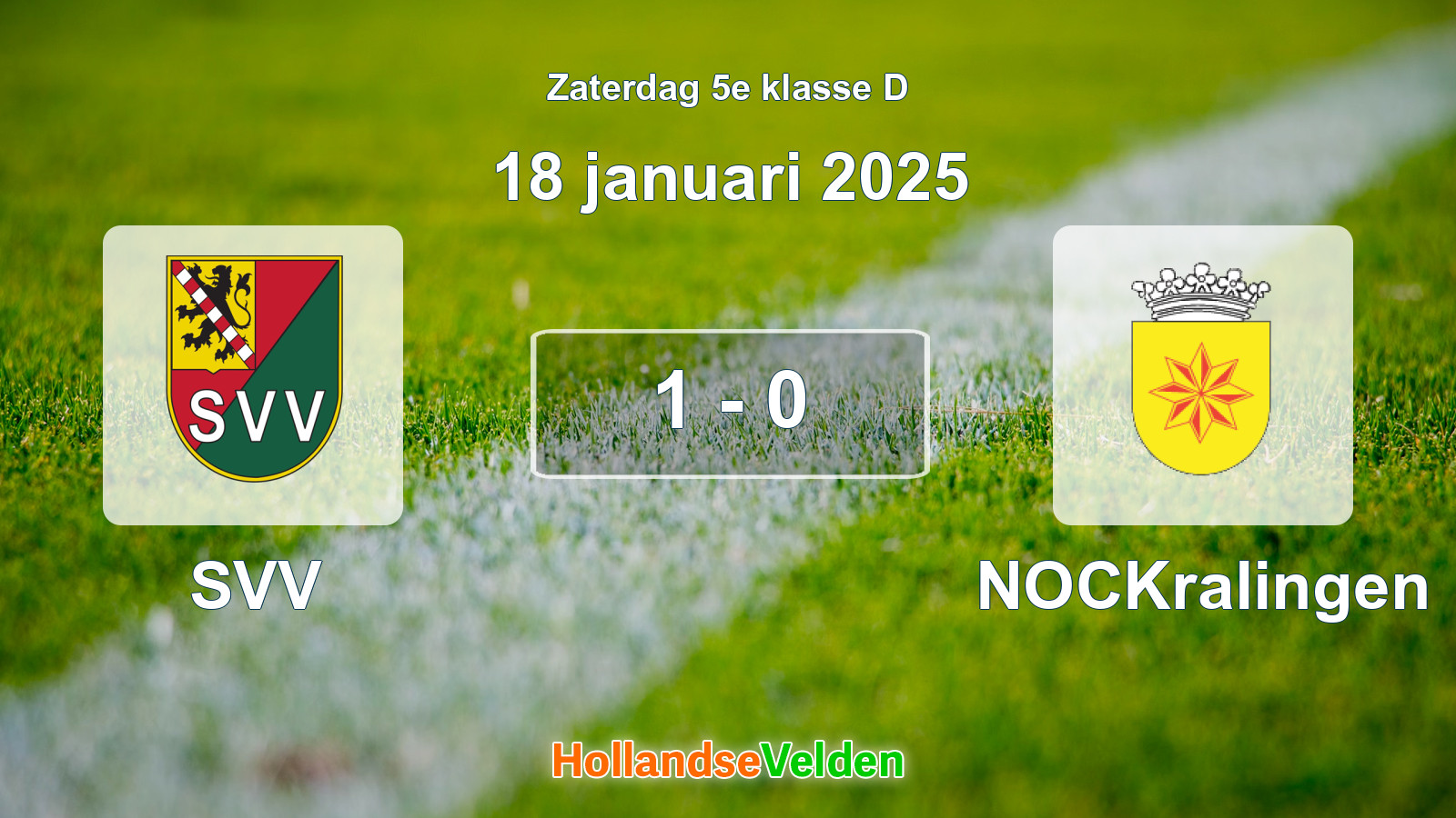 Gespeelde wedstrijd: SVV - NOCKralingen 1 - 0 (18 januari 2025)