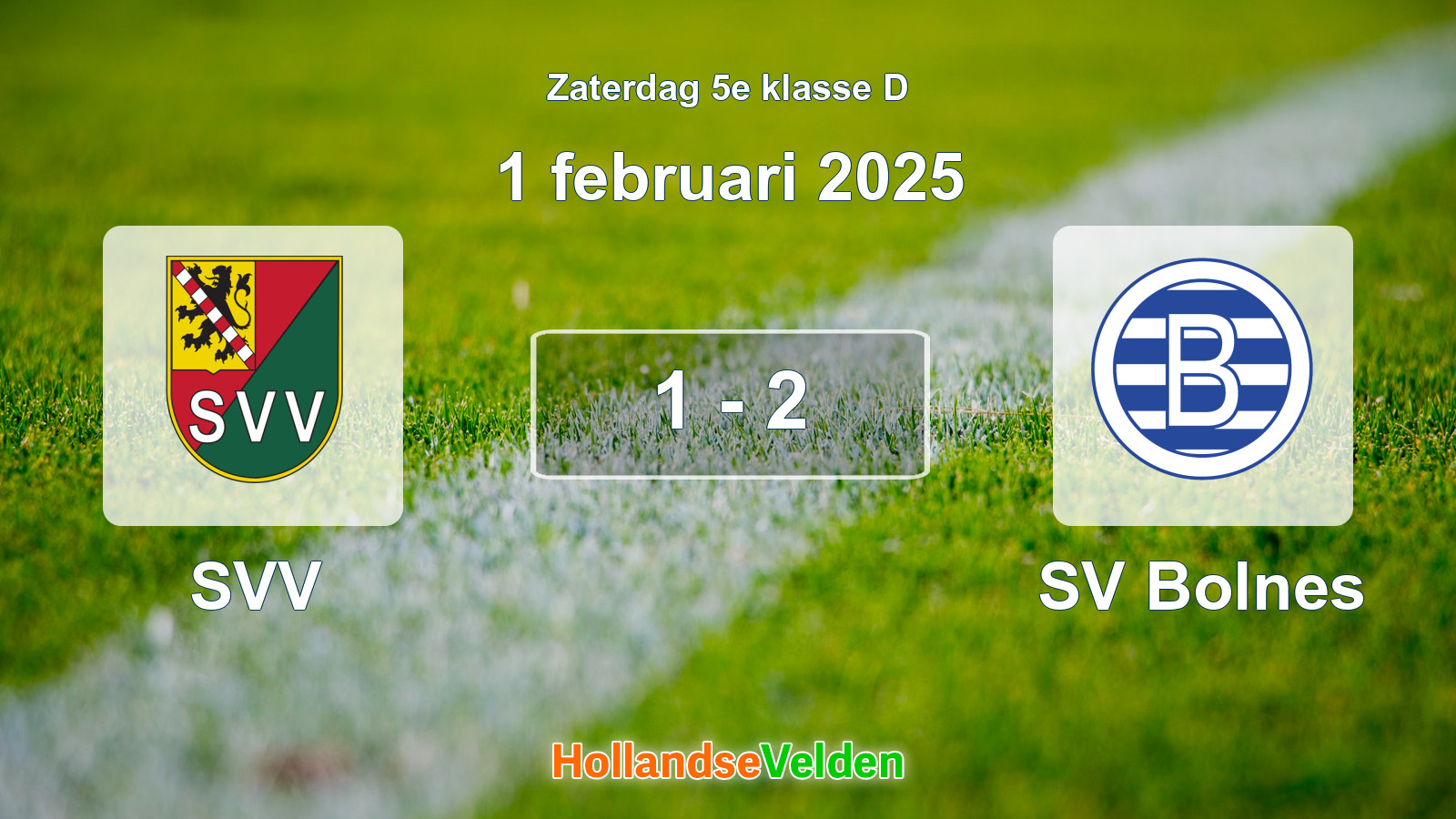 Gespeelde wedstrijd: SVV - SV Bolnes 1 - 2 (1 februari 2025)