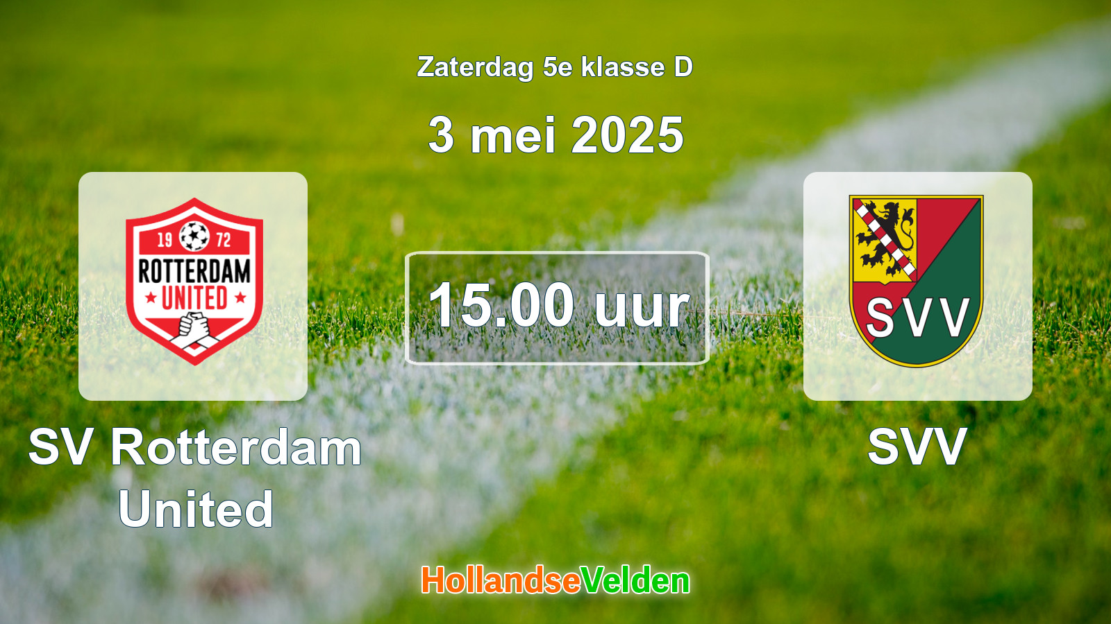 Geplande wedstrijd: SV Rotterdam United - SVV (3 mei 2025)