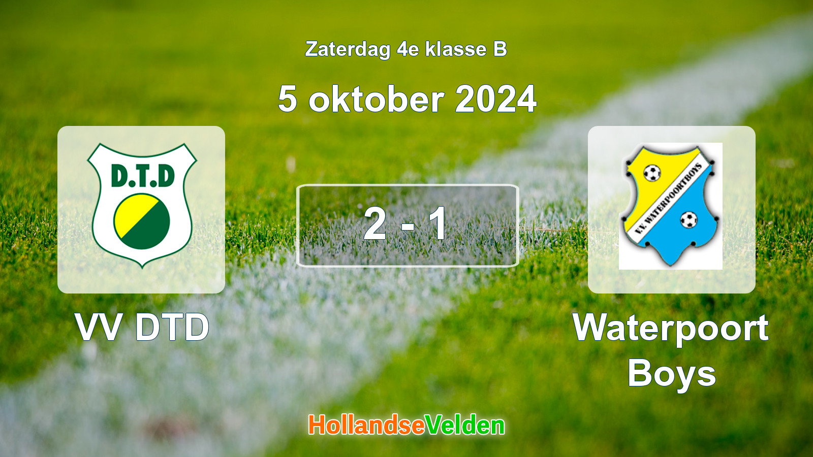 Gespeelde wedstrijd: VV DTD - Waterpoort Boys 2 - 1 (5 oktober 2024)
