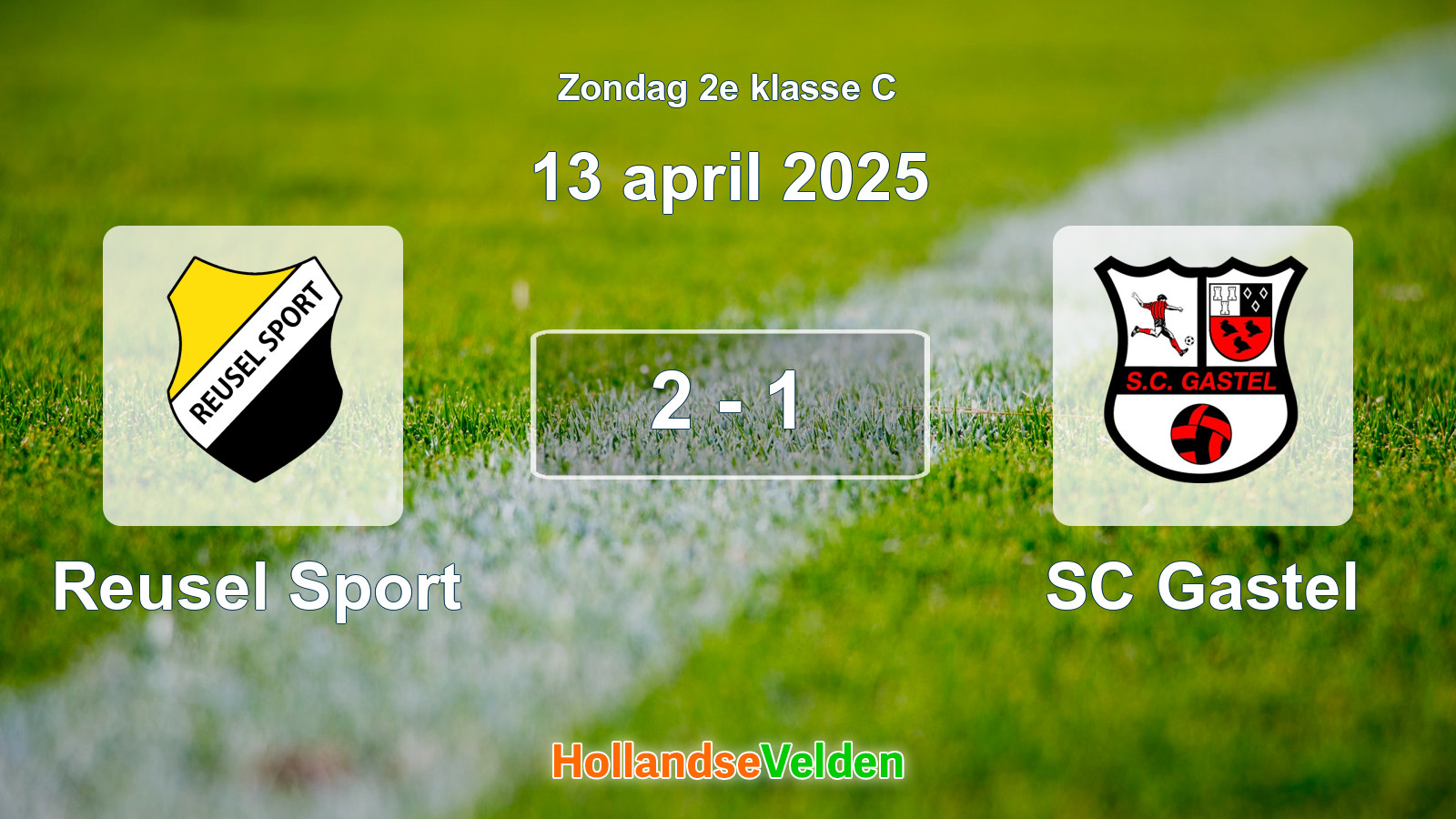 Gespeelde wedstrijd: Reusel Sport - SC Gastel 2 - 1 (13 april 2025)