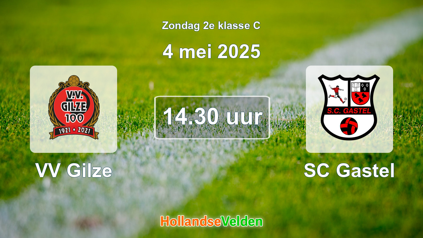 Geplande wedstrijd: VV Gilze - SC Gastel (4 mei 2025)