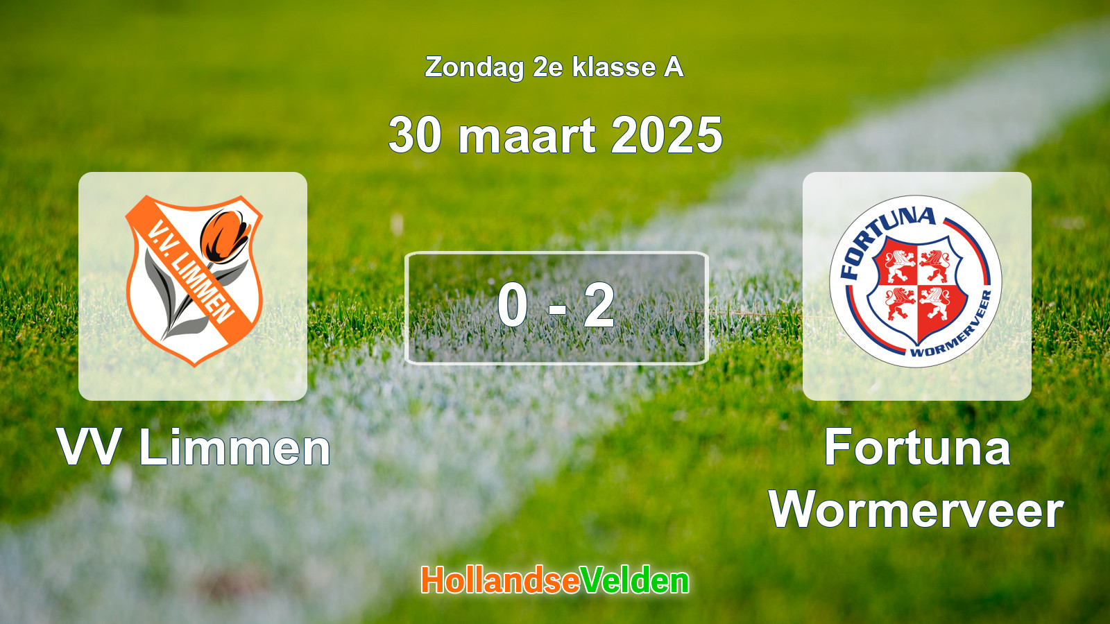 Gespeelde wedstrijd: VV Limmen - Fortuna Wormerveer 0 - 2 (30 maart 2025)