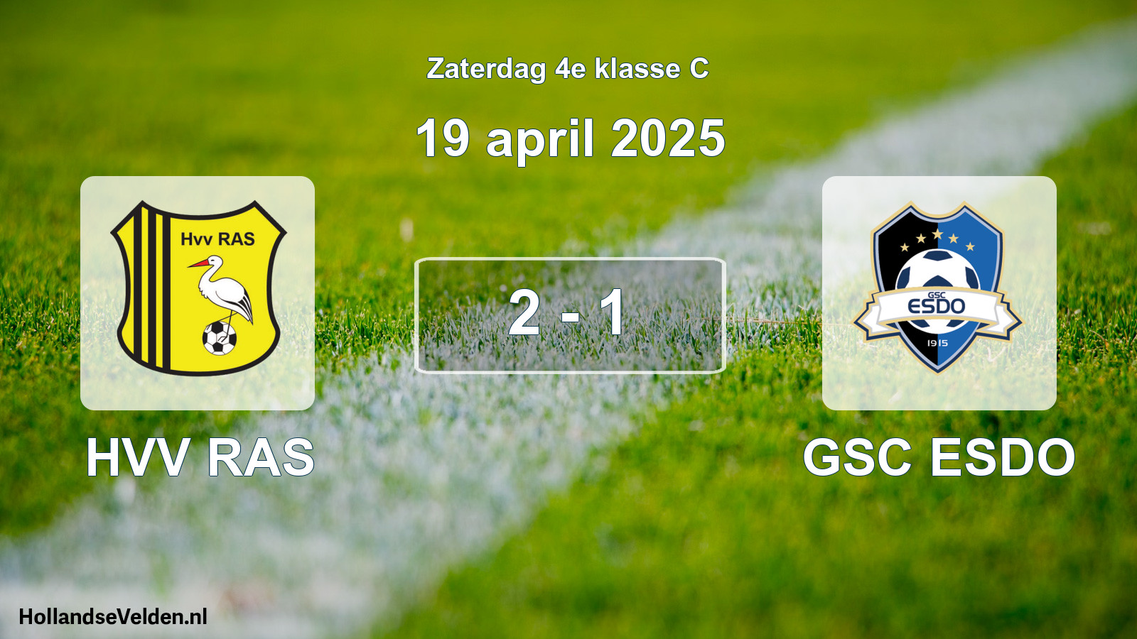 Gespeelde wedstrijd: HVV RAS - GSC ESDO 2 - 1 (19 april 2025)