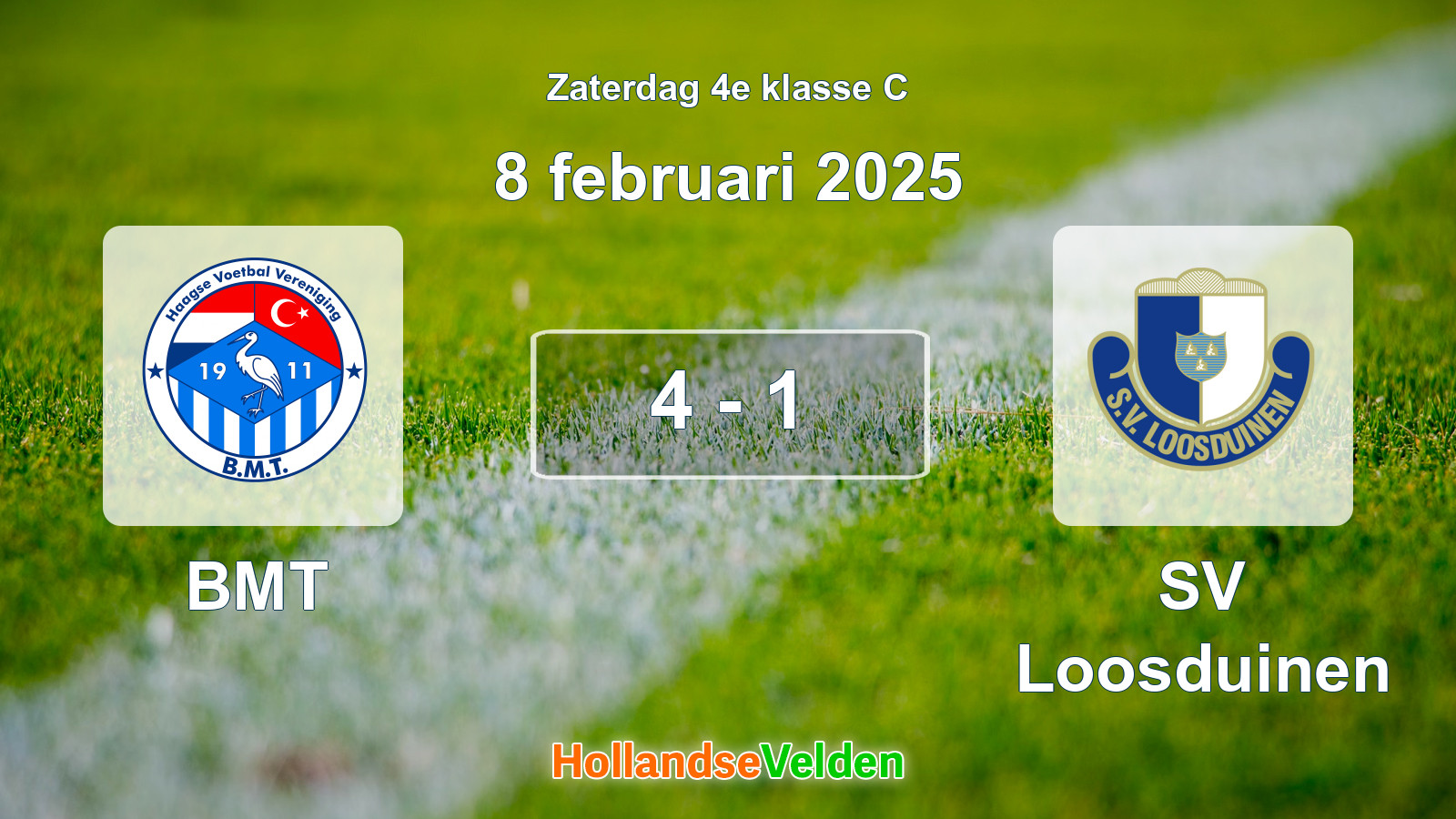 Gespeelde wedstrijd: BMT - SV Loosduinen 4 - 1 (8 februari 2025)