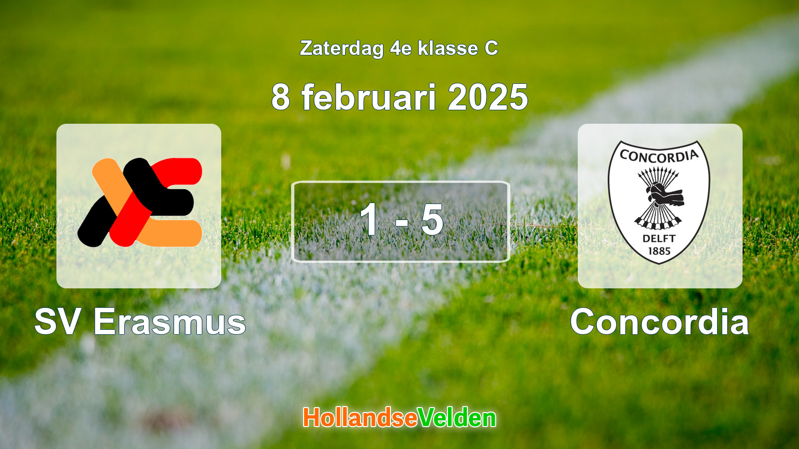 Gespeelde wedstrijd: SV Erasmus - Concordia 1 - 5 (8 februari 2025)