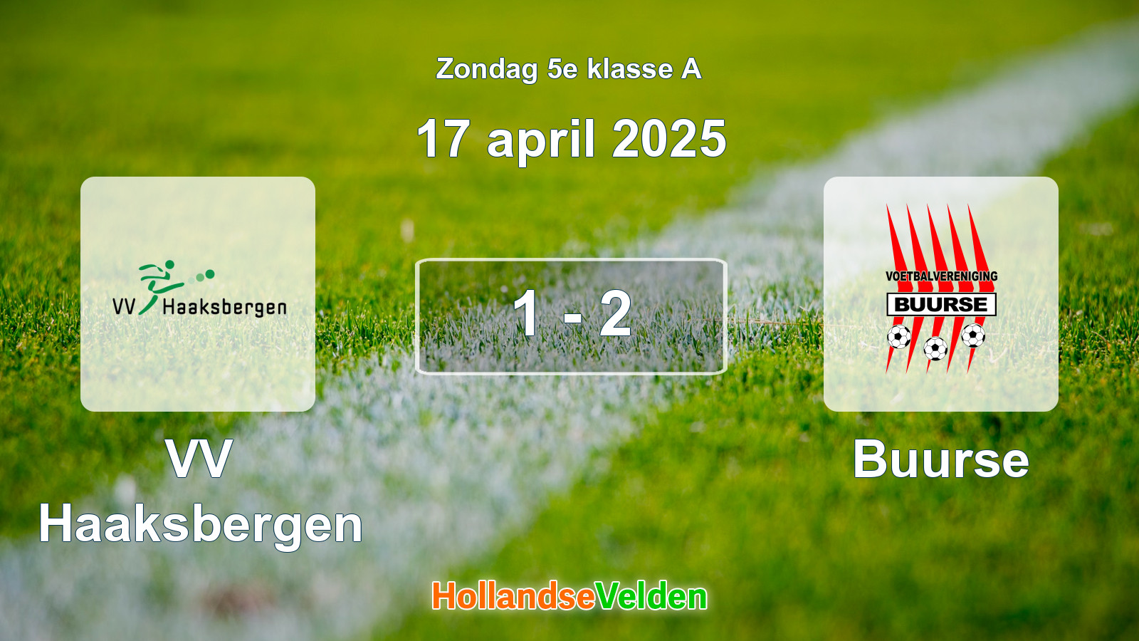 Gespeelde wedstrijd: VV Haaksbergen - Buurse 1 - 2 (17 april 2025)
