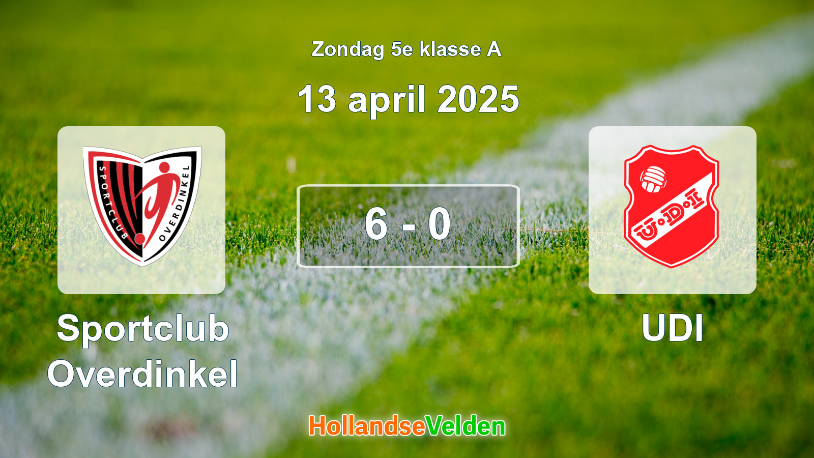 Gespeelde wedstrijd: Sportclub Overdinkel - UDI 6 - 0 (13 april 2025)