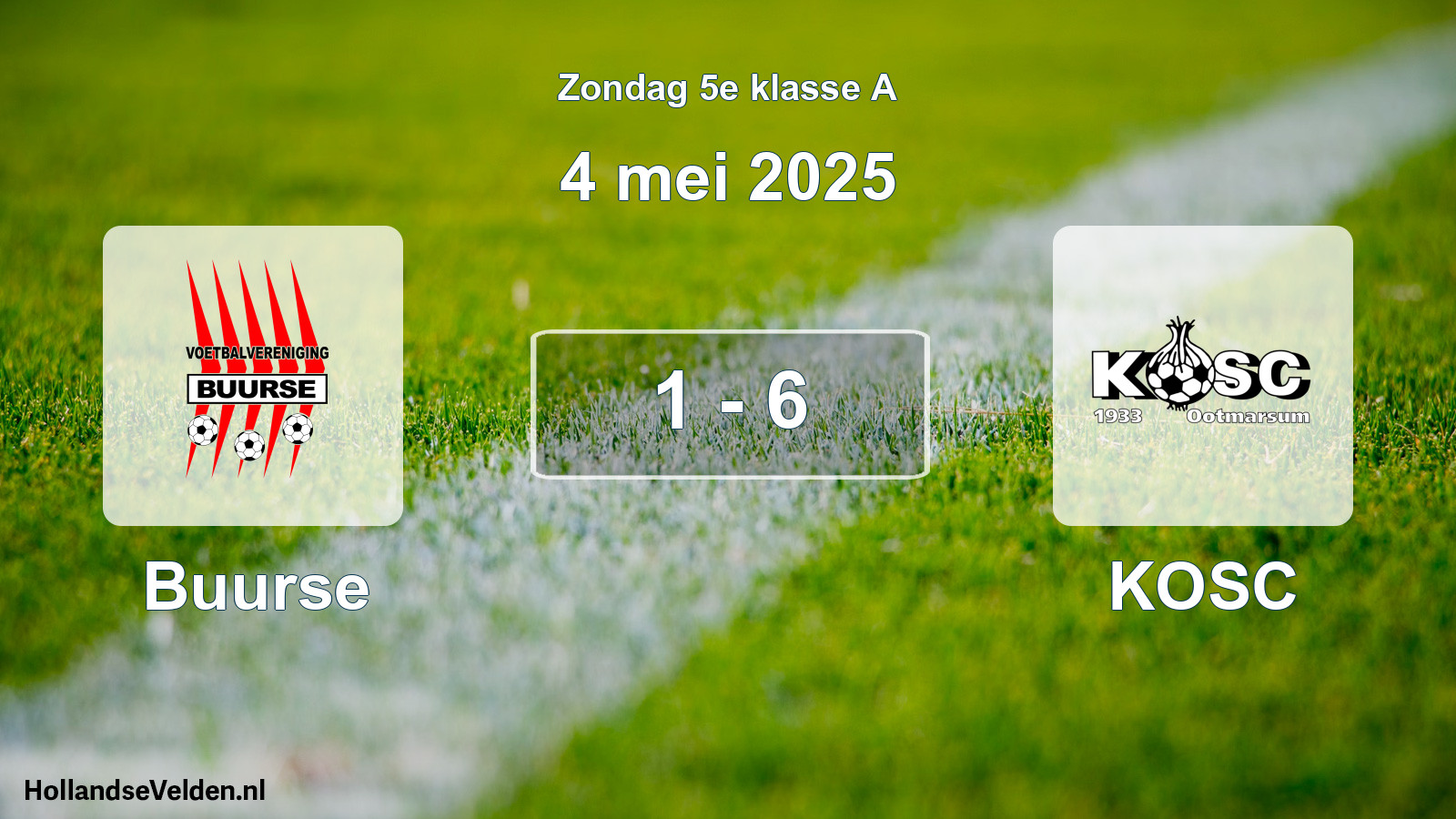 Gespeelde wedstrijd: Buurse - KOSC 1 - 6 (4 mei 2025)
