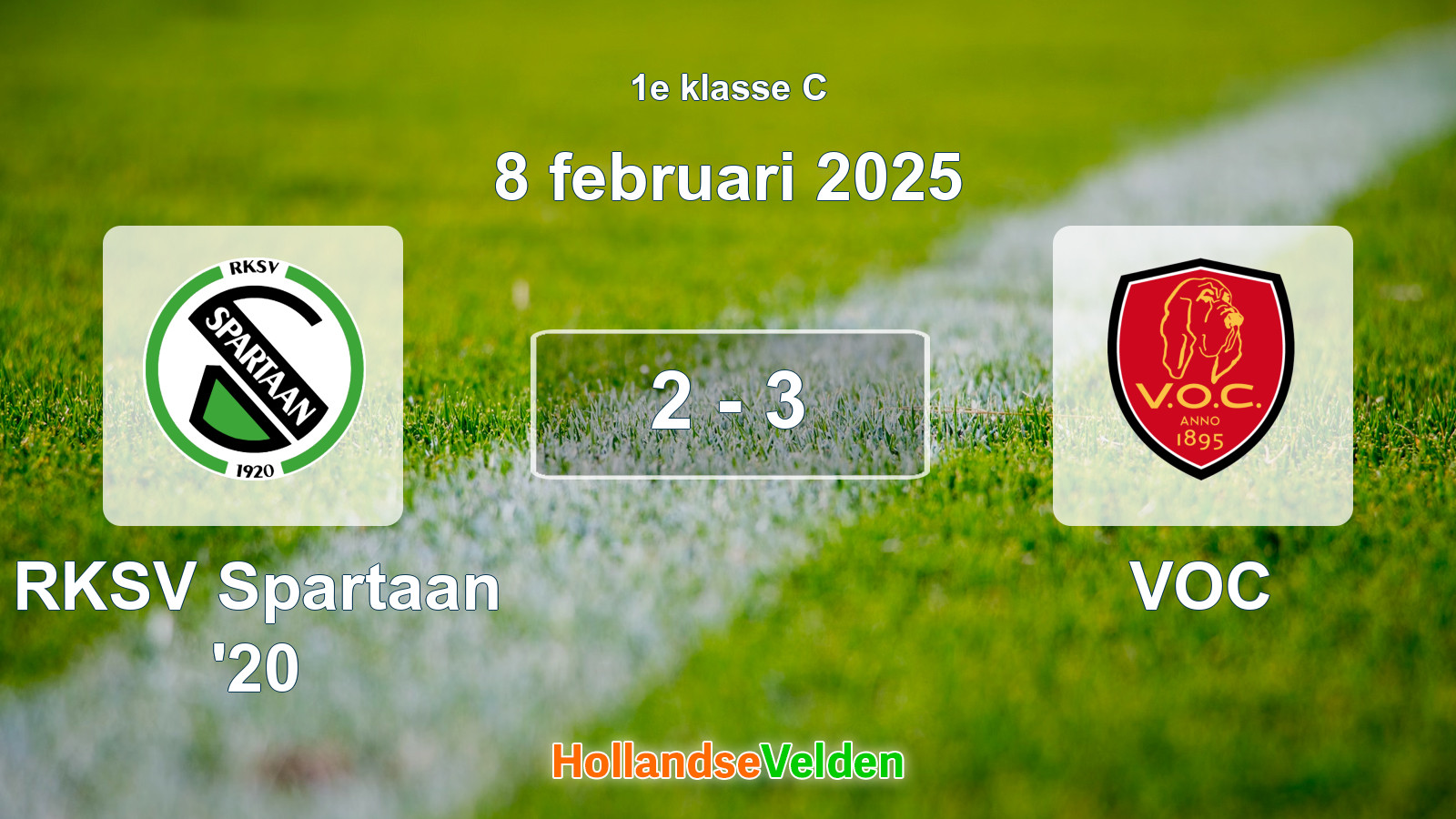 Gespeelde wedstrijd: RKSV Spartaan '20 - VOC 2 - 3 (8 februari 2025)