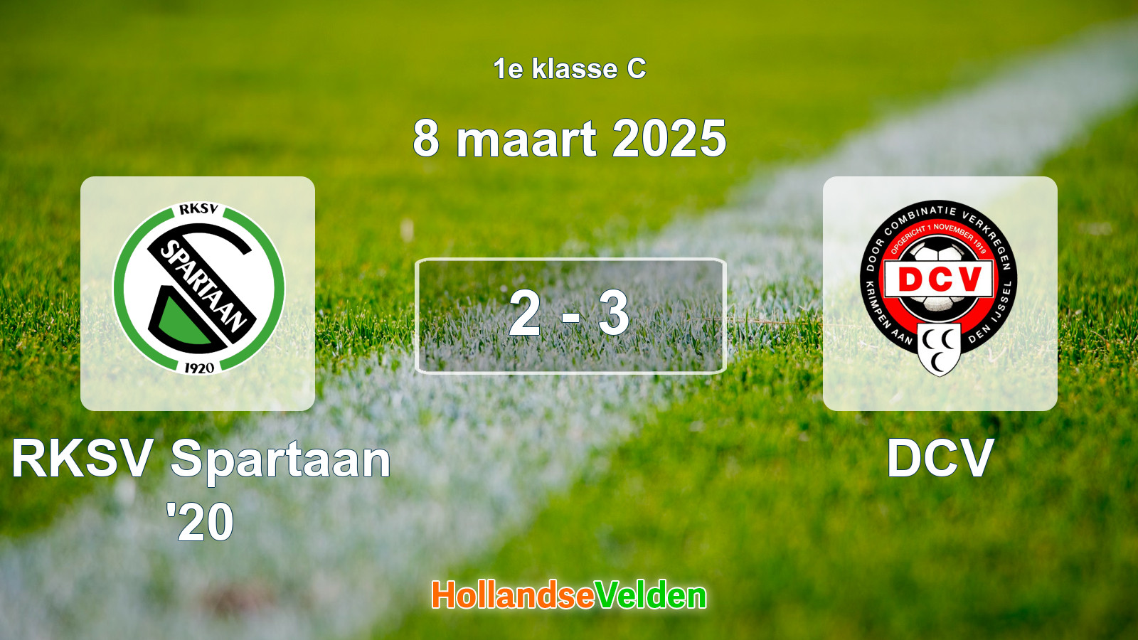 Gespeelde wedstrijd: RKSV Spartaan '20 - DCV 2 - 3 (8 maart 2025)
