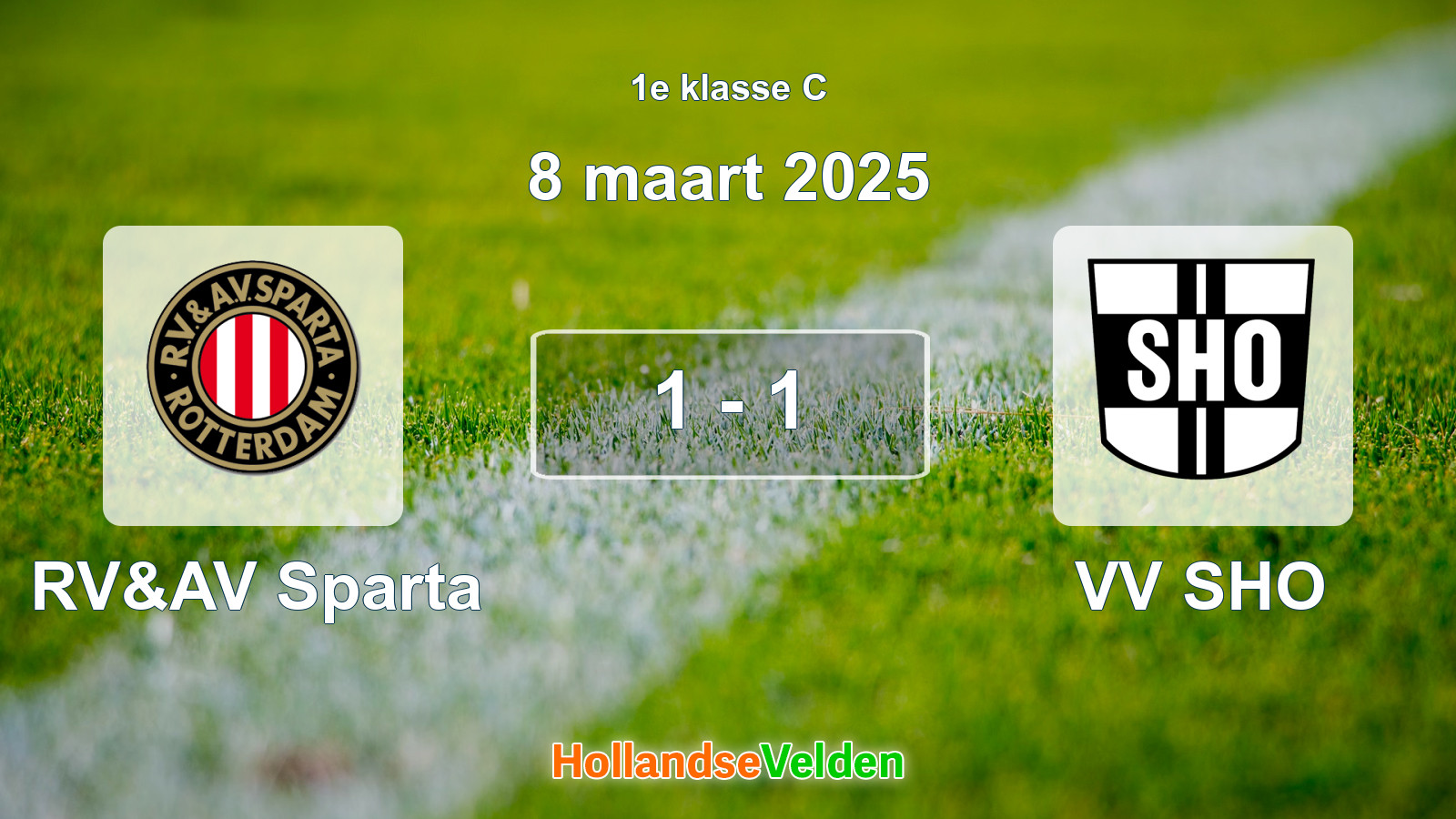 Gespeelde wedstrijd: RV&AV Sparta - VV SHO 1 - 1 (8 maart 2025)