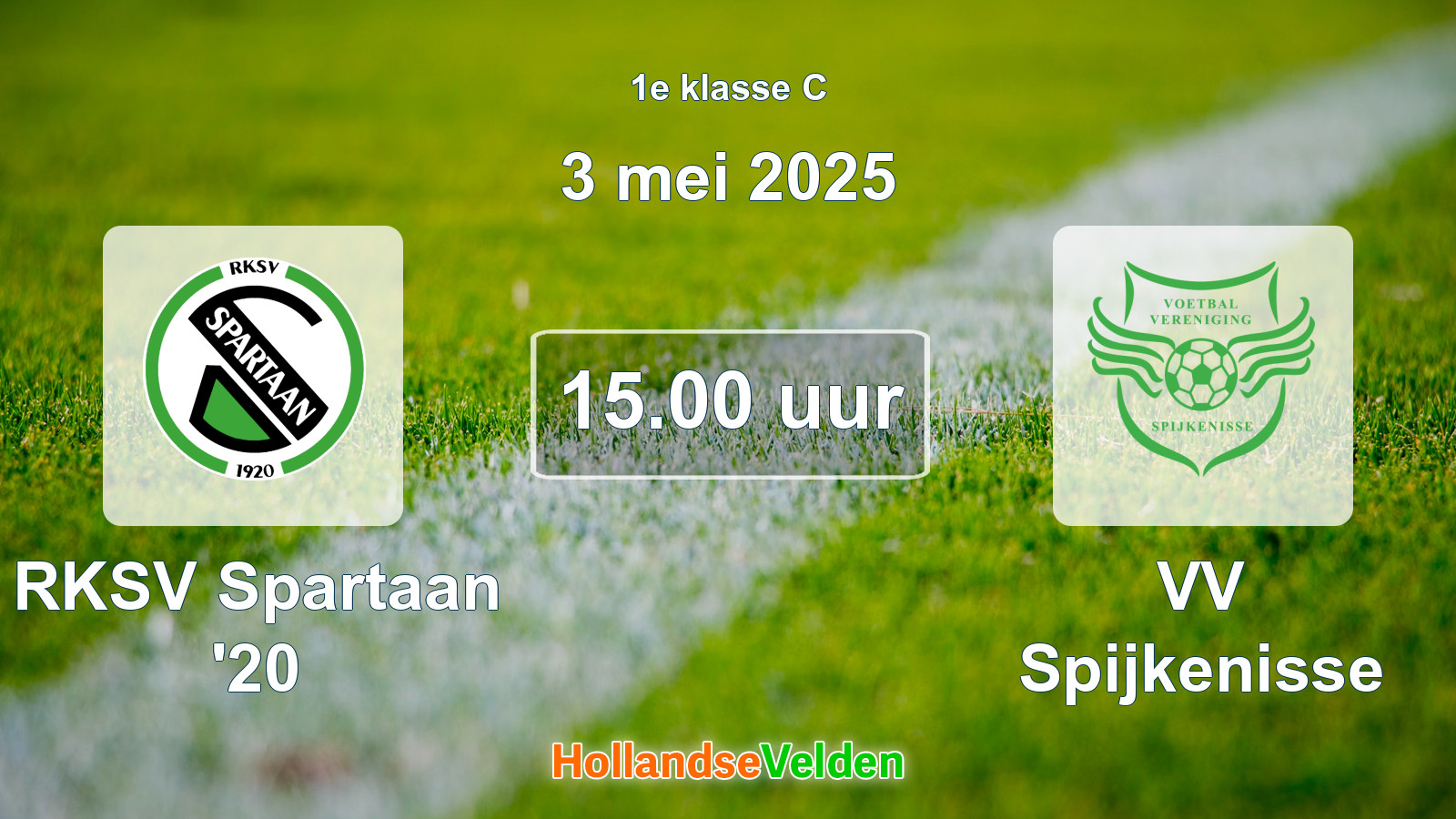 Geplande wedstrijd: RKSV Spartaan '20 - VV Spijkenisse (3 mei 2025)