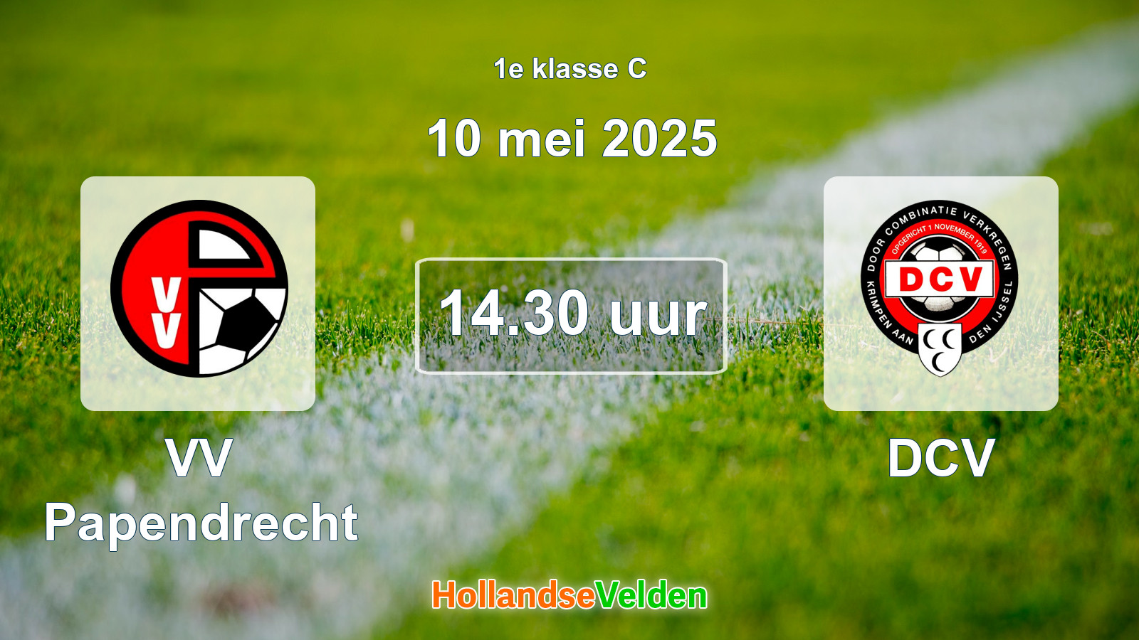 Geplande wedstrijd: VV Papendrecht - DCV (10 mei 2025)