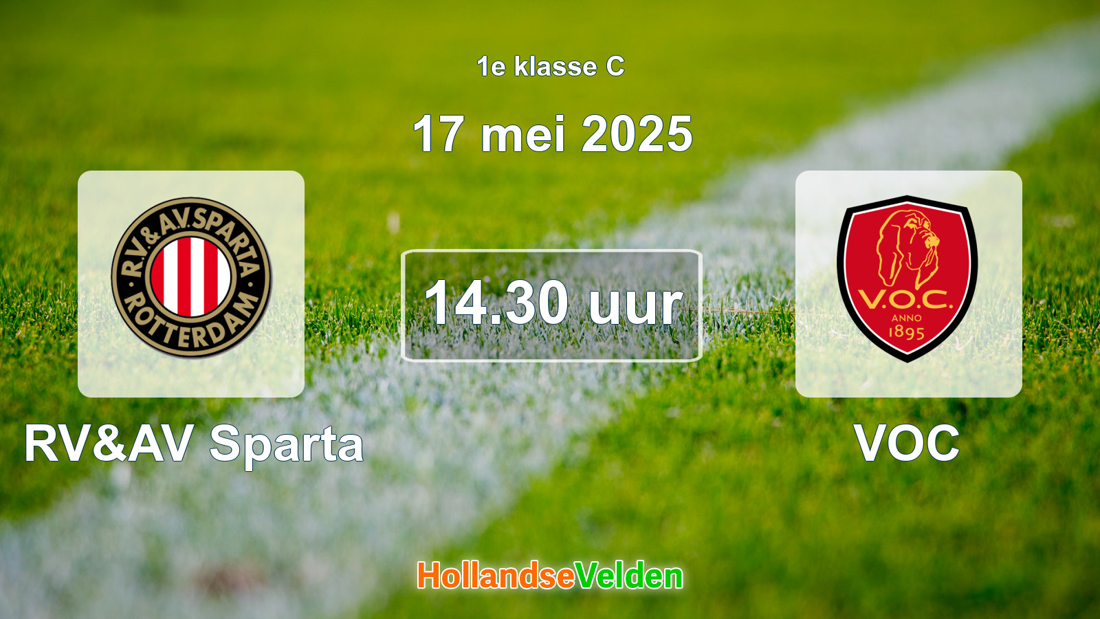 Geplande wedstrijd: RV&AV Sparta - VOC (17 mei 2025)