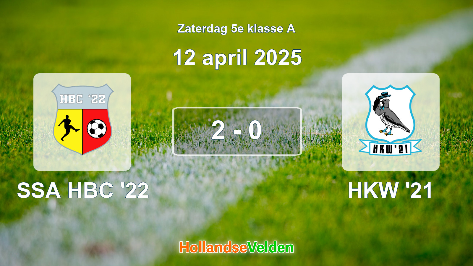 Gespeelde wedstrijd: SSA HBC '22 - HKW '21 2 - 0 (12 april 2025)