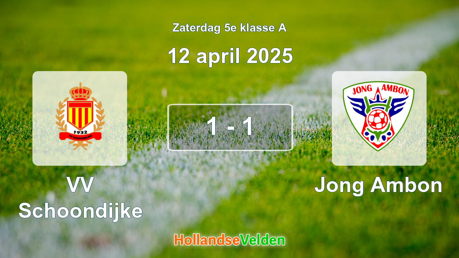 Gespeelde wedstrijd: VV Schoondijke - Jong Ambon 1 - 1 (12 april 2025)