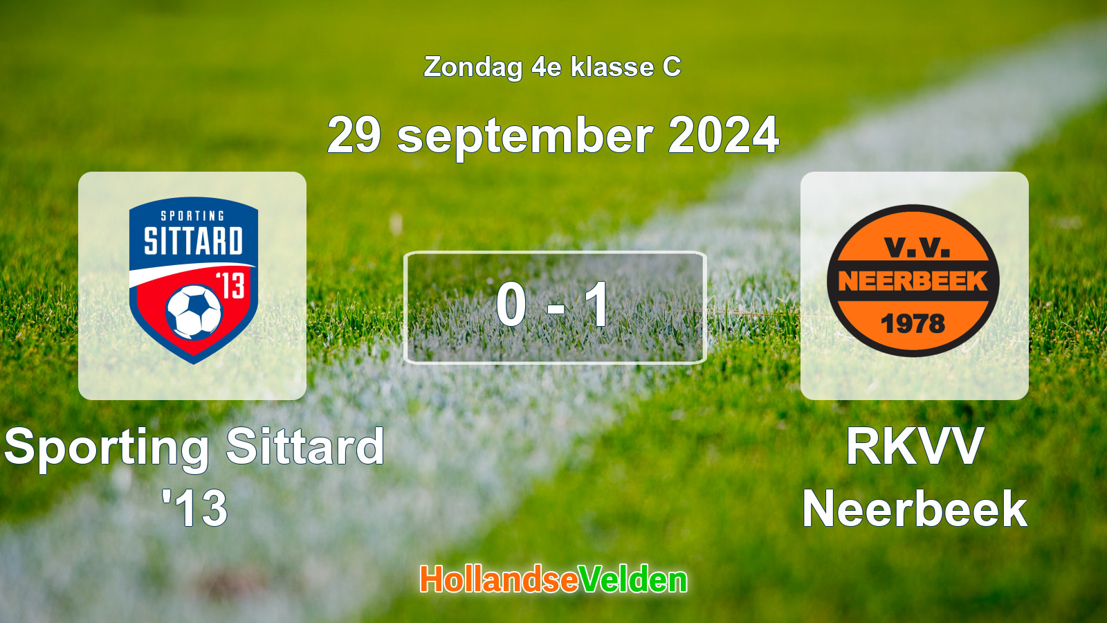 Gespeelde wedstrijd: Sporting Sittard '13 - RKVV Neerbeek 0 - 1 (29 september 2024)