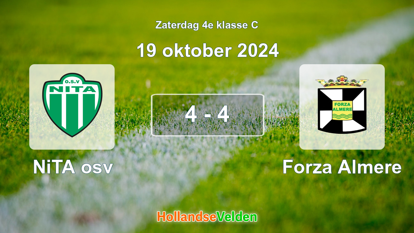 Gespeelde wedstrijd: NiTA osv - Forza Almere 4 - 4 (19 oktober 2024)