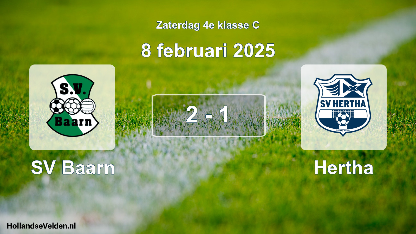 Gespeelde wedstrijd: SV Baarn - Hertha 2 - 1 (8 februari 2025)