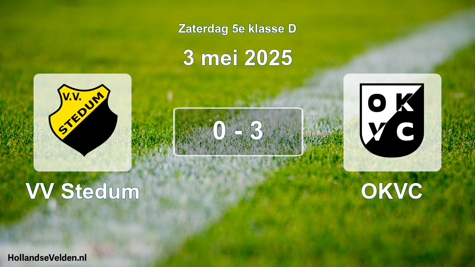 Gespeelde wedstrijd: VV Stedum - OKVC 0 - 3 (3 mei 2025)