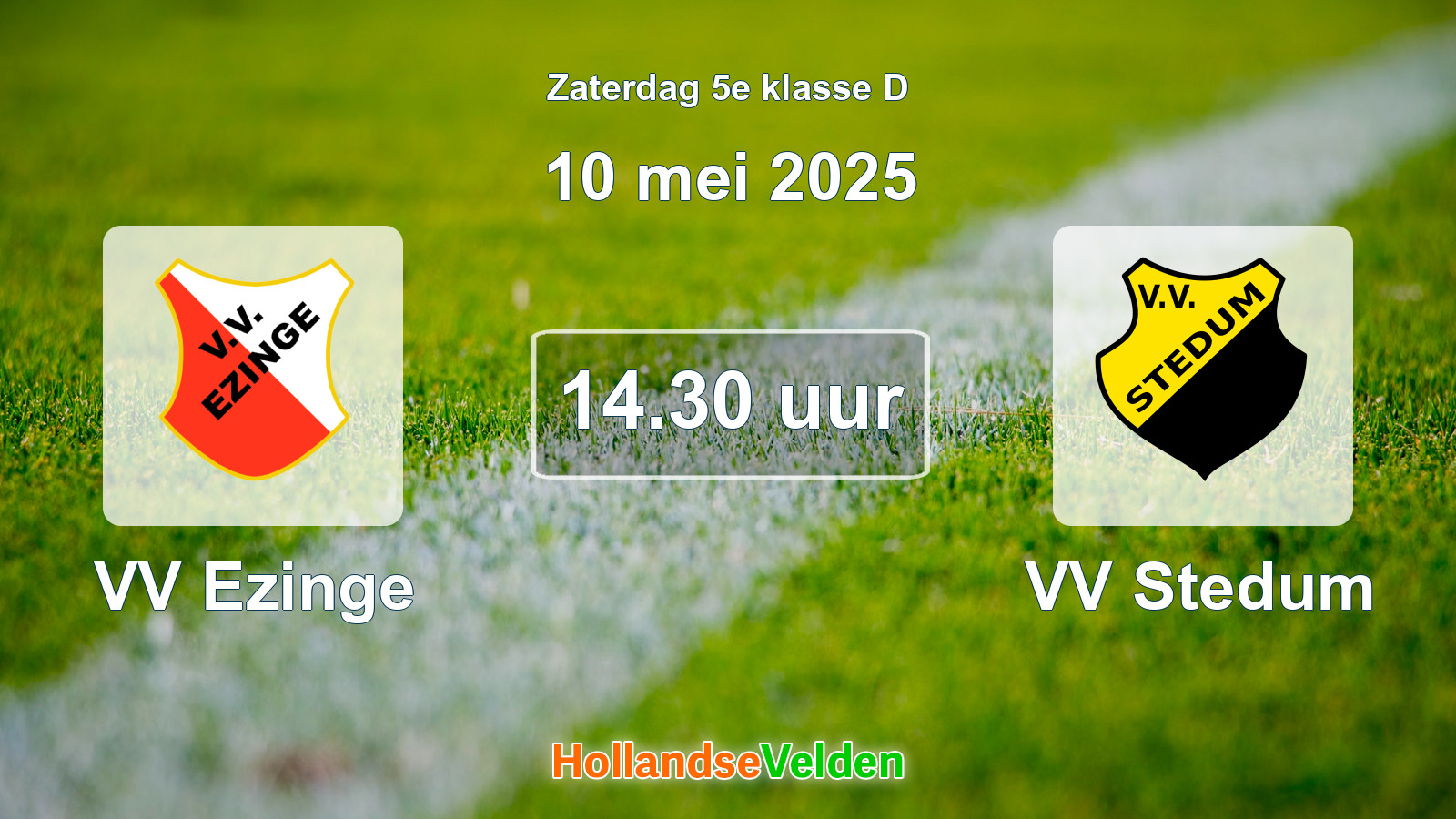 Geplande wedstrijd: VV Ezinge - VV Stedum (10 mei 2025)