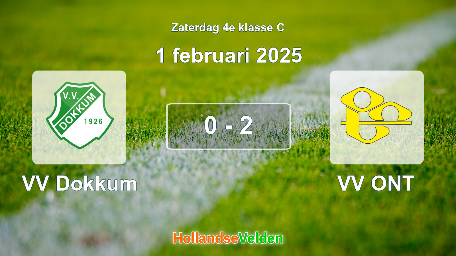 Gespeelde wedstrijd: VV Dokkum - VV ONT 0 - 2 (1 februari 2025)