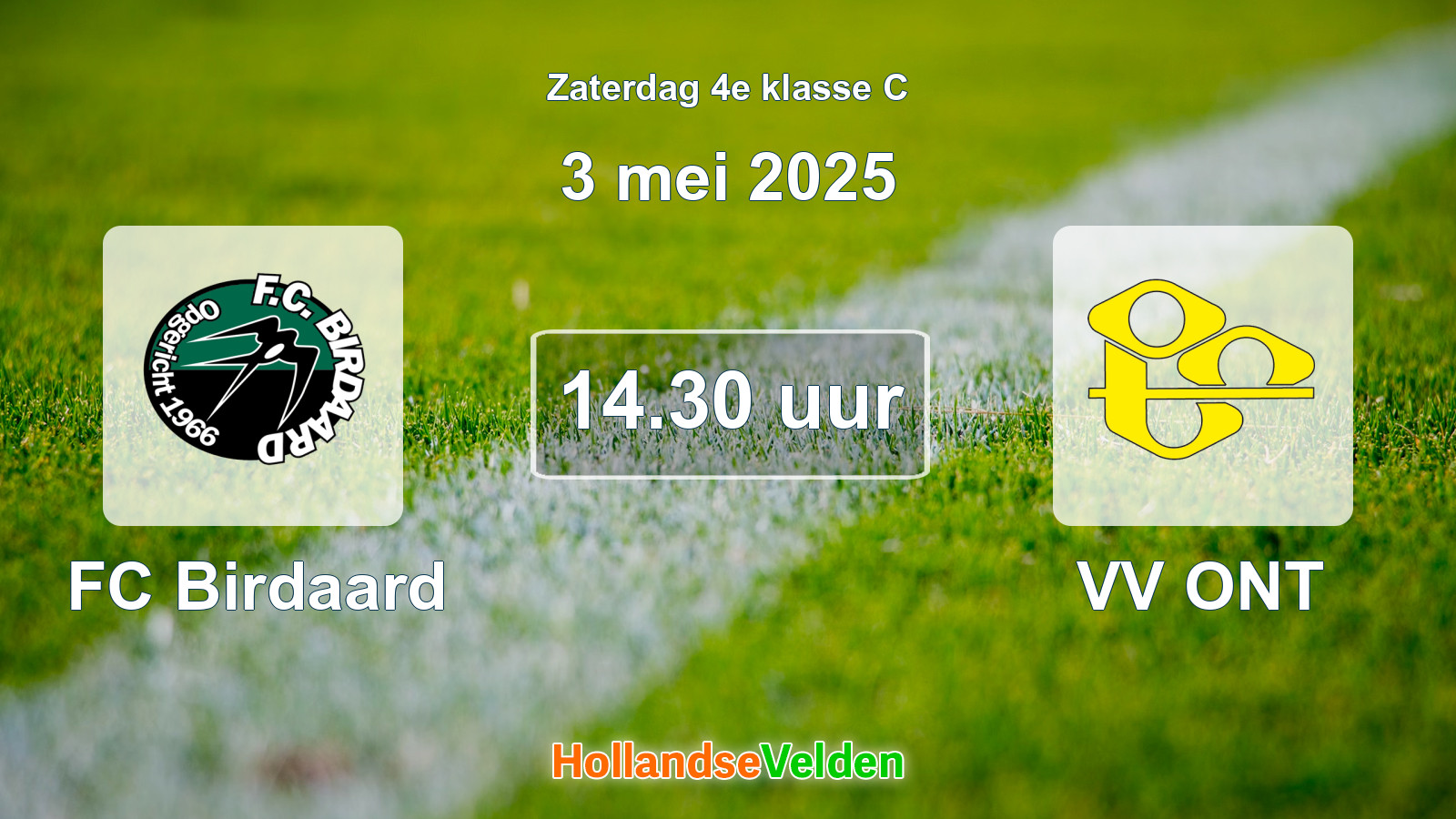 Geplande wedstrijd: FC Birdaard - VV ONT (3 mei 2025)