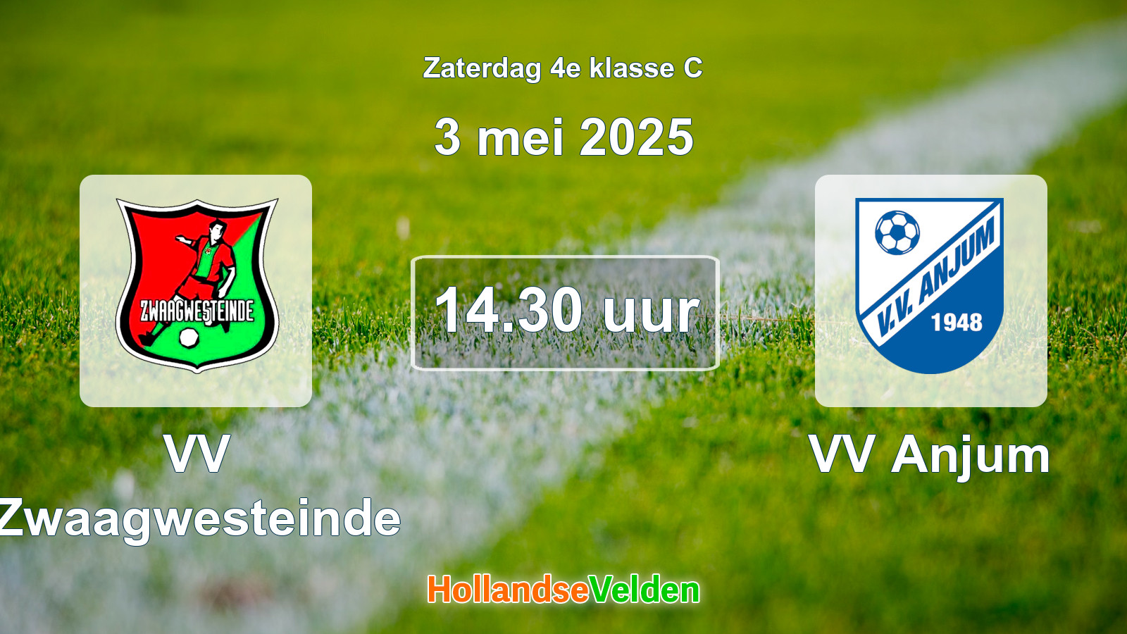 Geplande wedstrijd: VV Zwaagwesteinde - VV Anjum (3 mei 2025)
