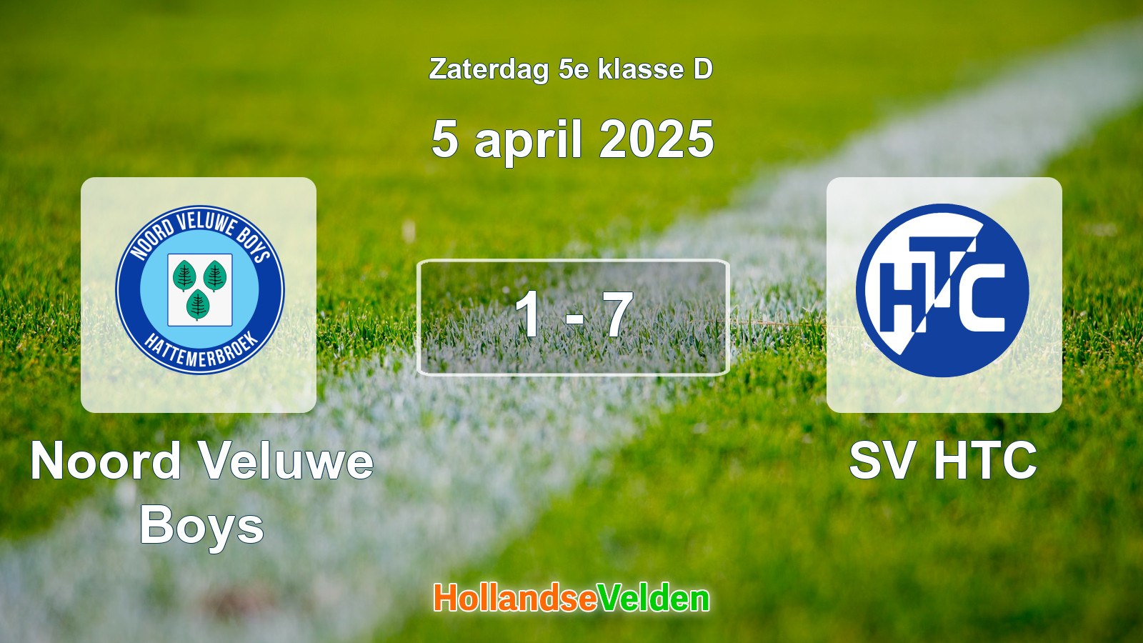 Gespeelde wedstrijd: Noord Veluwe Boys - SV HTC 1 - 7 (5 april 2025)