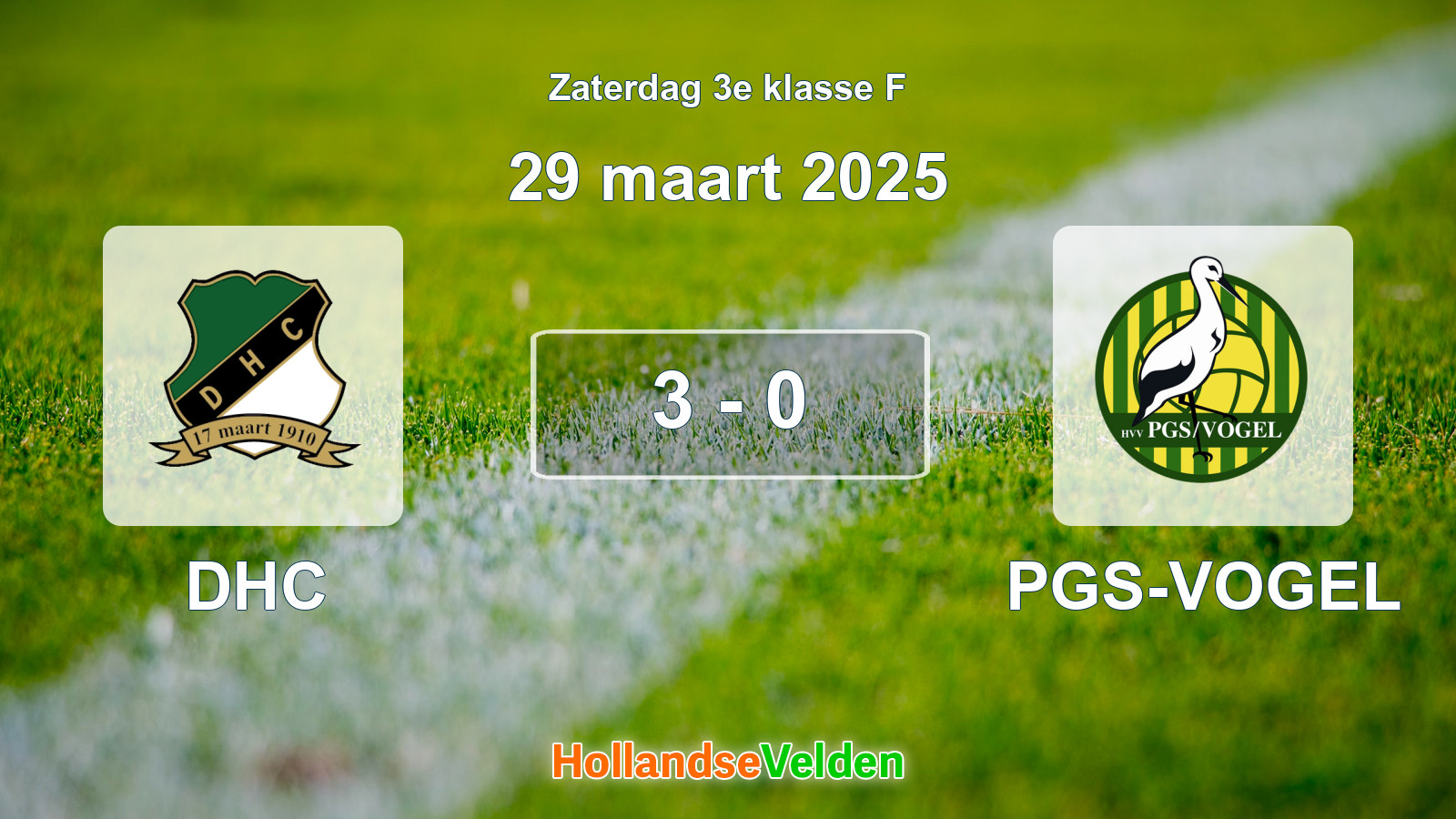 Gespeelde wedstrijd: DHC - PGS-VOGEL 3 - 0 (29 maart 2025)
