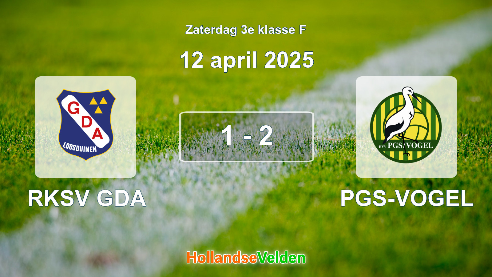 Gespeelde wedstrijd: RKSV GDA - PGS-VOGEL 1 - 2 (12 april 2025)