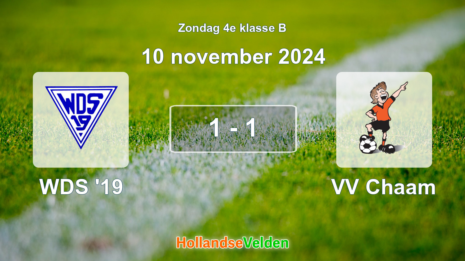 Gespeelde wedstrijd: WDS '19 - VV Chaam 1 - 1 (10 november 2024)