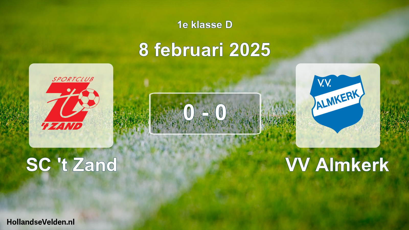 Gespeelde wedstrijd: SC 't Zand - VV Almkerk 0 - 0 (8 februari 2025)