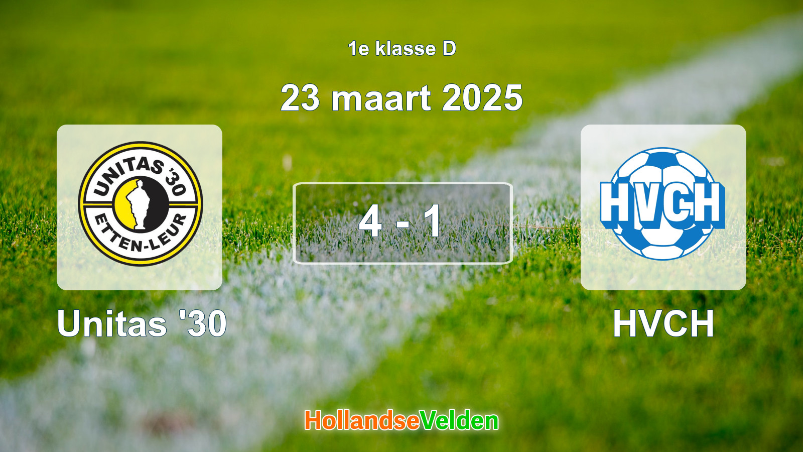 Gespeelde wedstrijd: Unitas '30 - HVCH 4 - 1 (23 maart 2025)