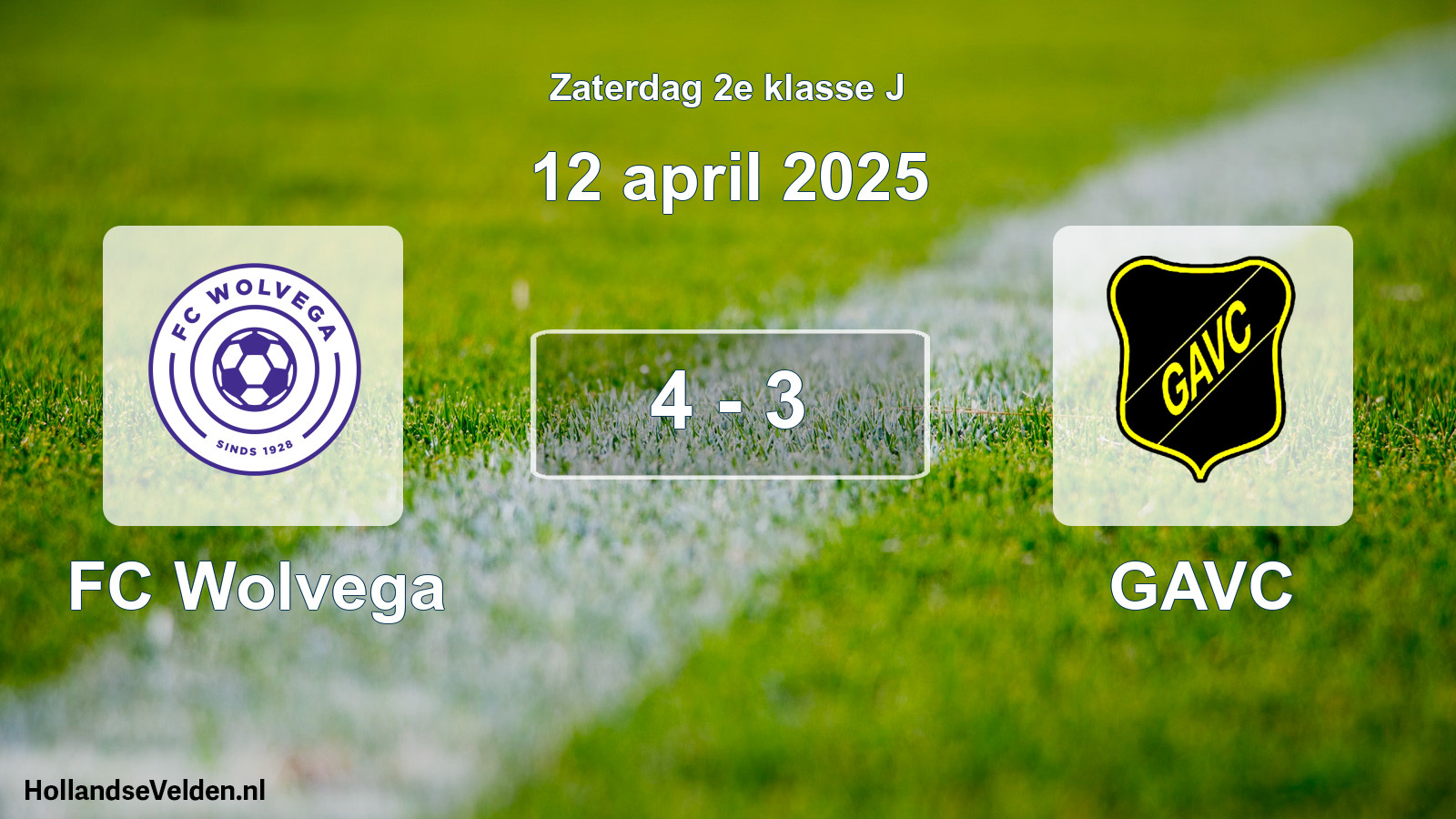 Gespeelde wedstrijd: FC Wolvega - GAVC 4 - 3 (12 april 2025)