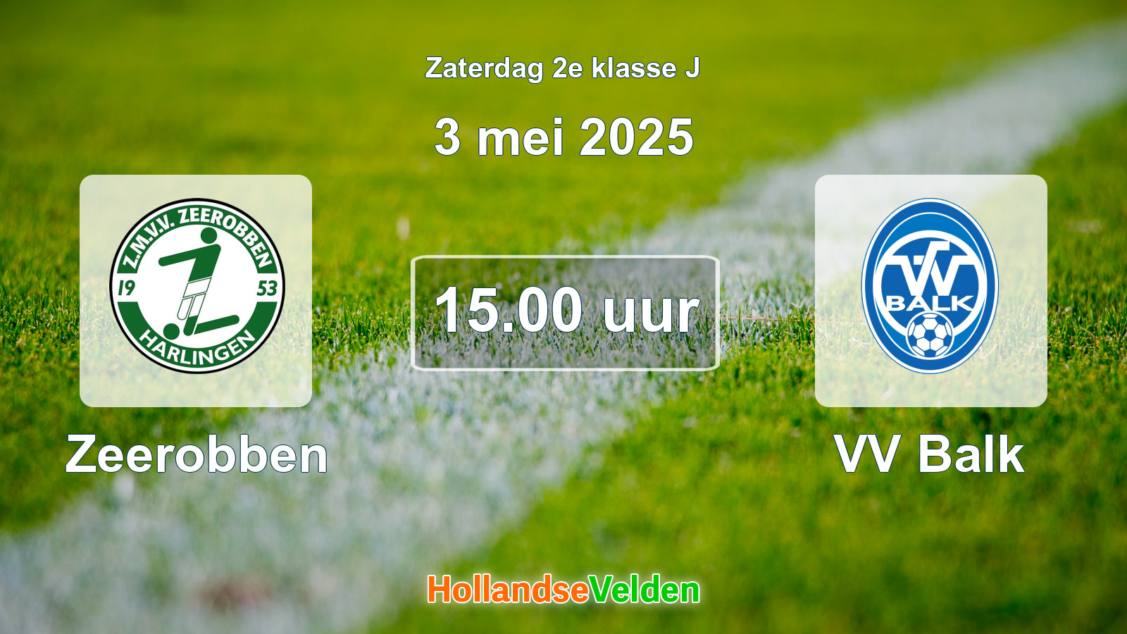 Geplande wedstrijd: Zeerobben - VV Balk (3 mei 2025)