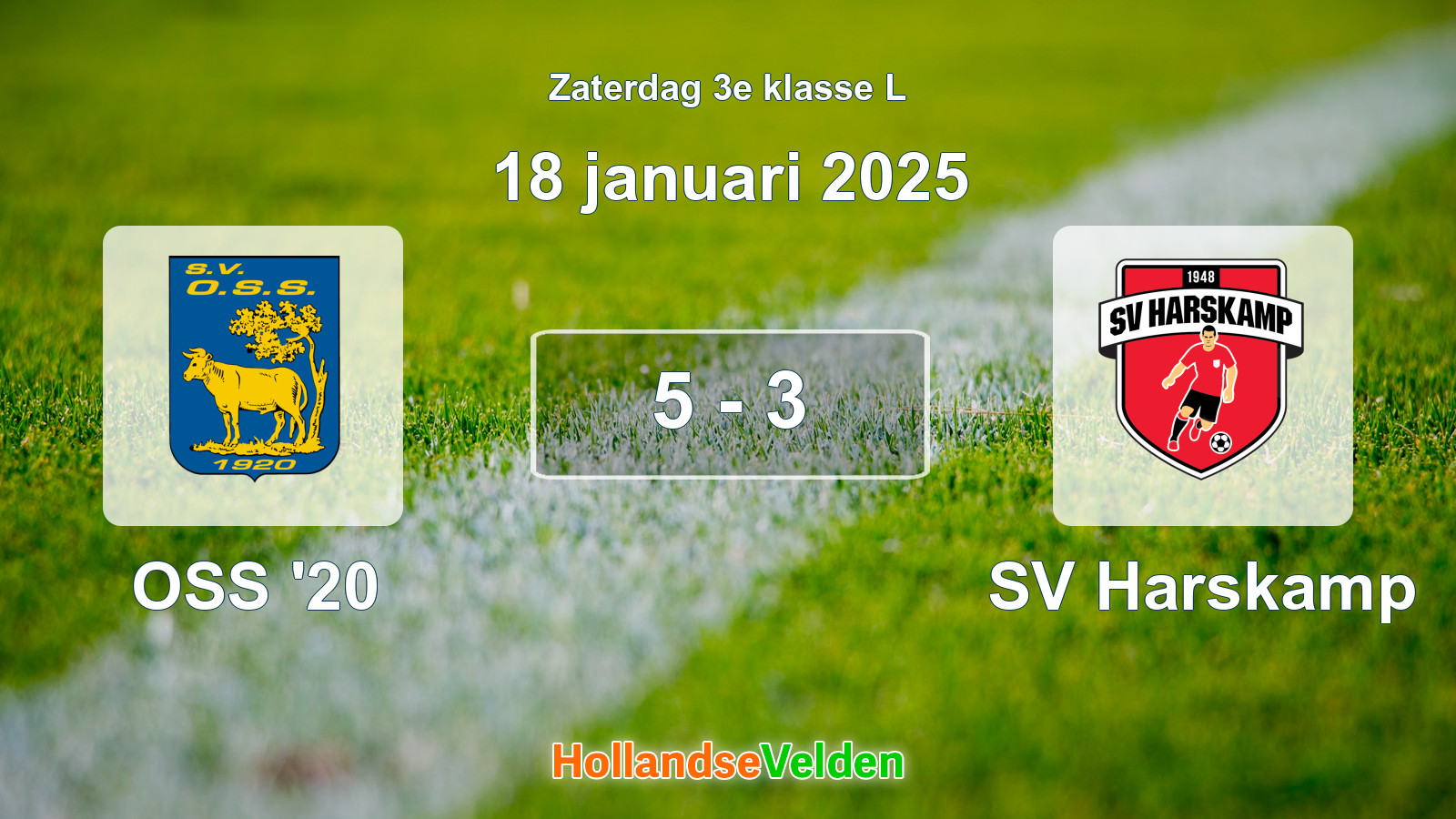 Gespeelde wedstrijd: OSS '20 - SV Harskamp 5 - 3 (18 januari 2025)