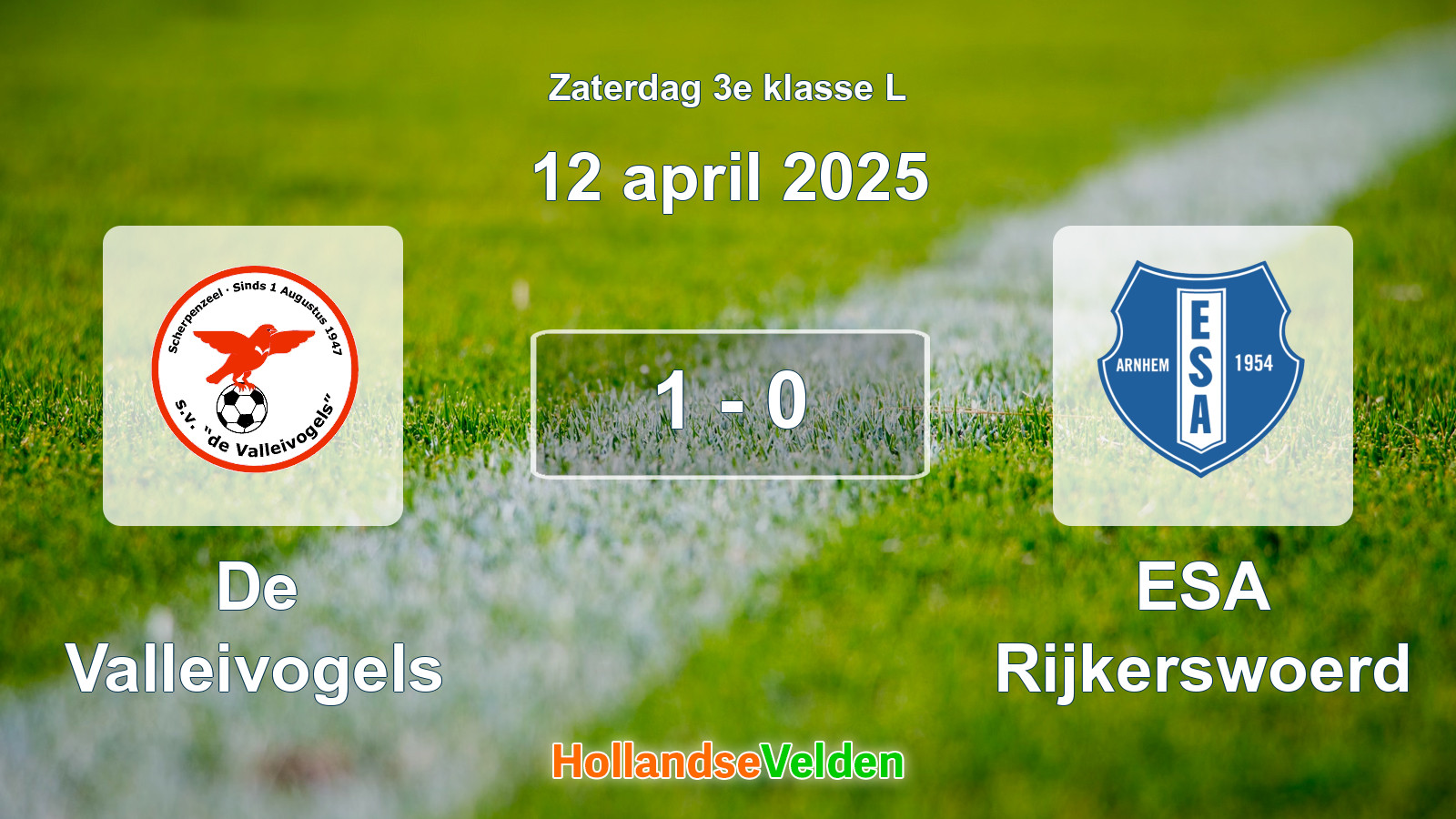 Gespeelde wedstrijd: De Valleivogels - ESA Rijkerswoerd 1 - 0 (12 april 2025)