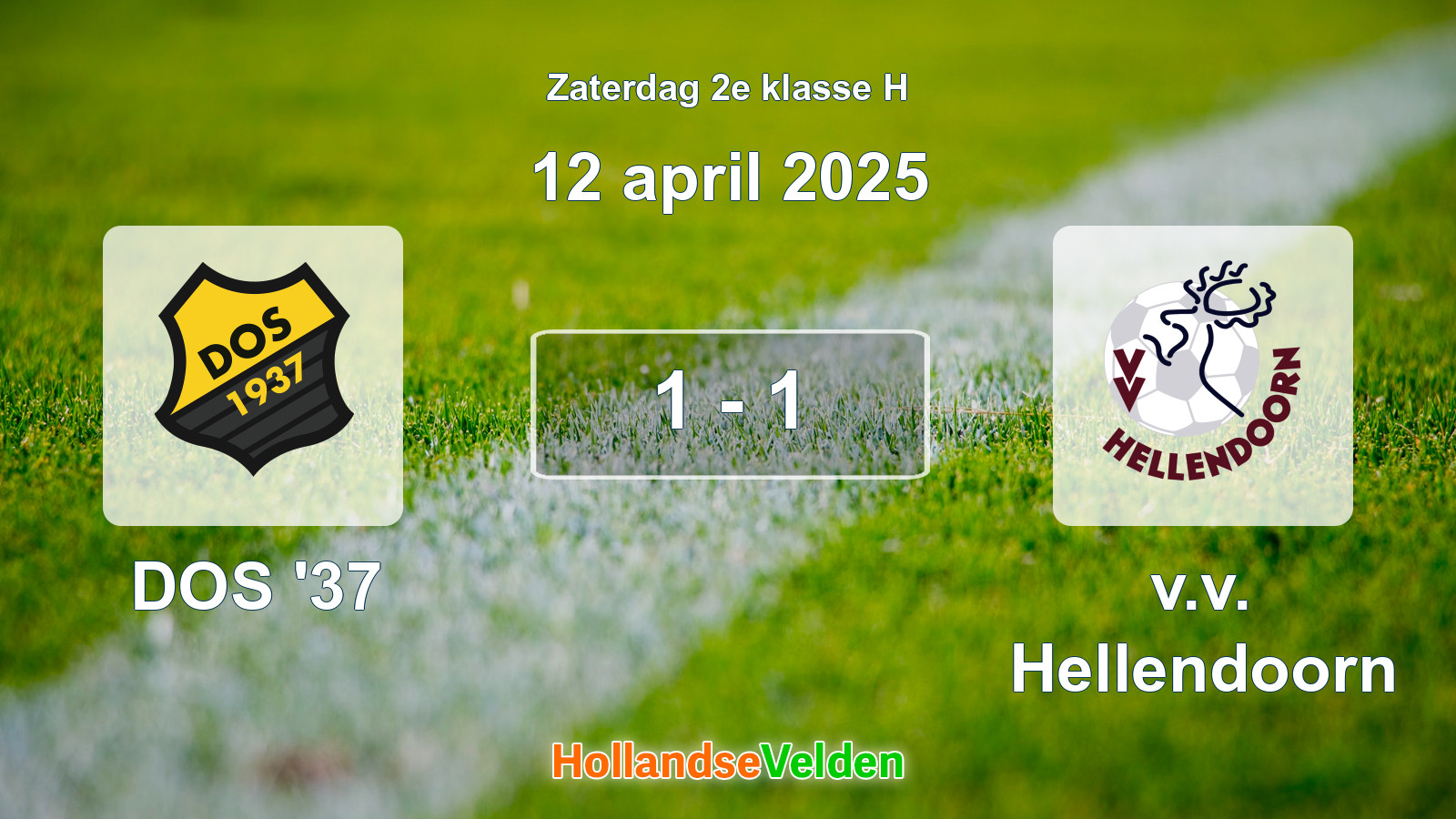 Gespeelde wedstrijd: DOS '37 - v.v. Hellendoorn 1 - 1 (12 april 2025)