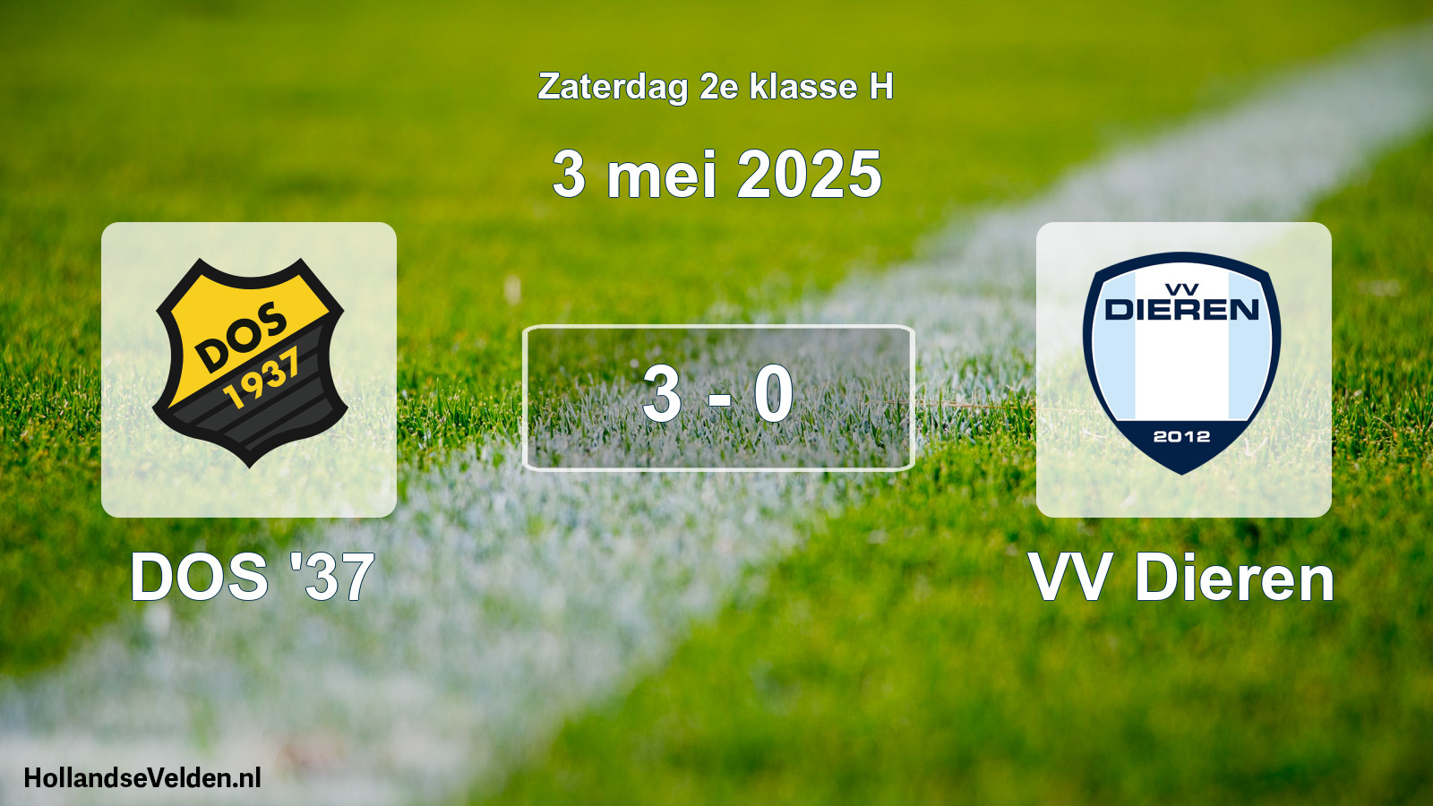 Gespeelde wedstrijd: DOS '37 - VV Dieren 3 - 0 (3 mei 2025)
