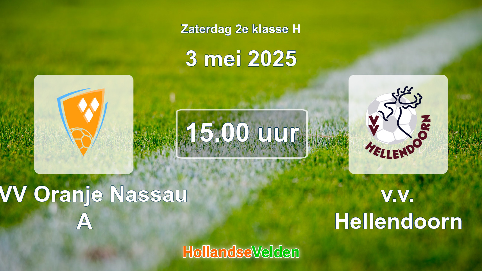 Geplande wedstrijd: CVV Oranje Nassau A - v.v. Hellendoorn (3 mei 2025)