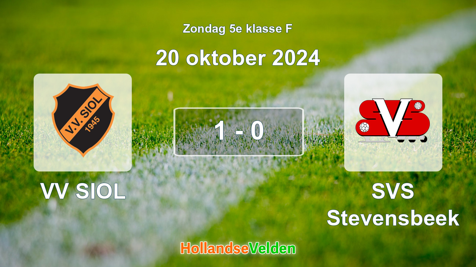Gespeelde wedstrijd: VV SIOL - SVS Stevensbeek 1 - 0 (20 oktober 2024)