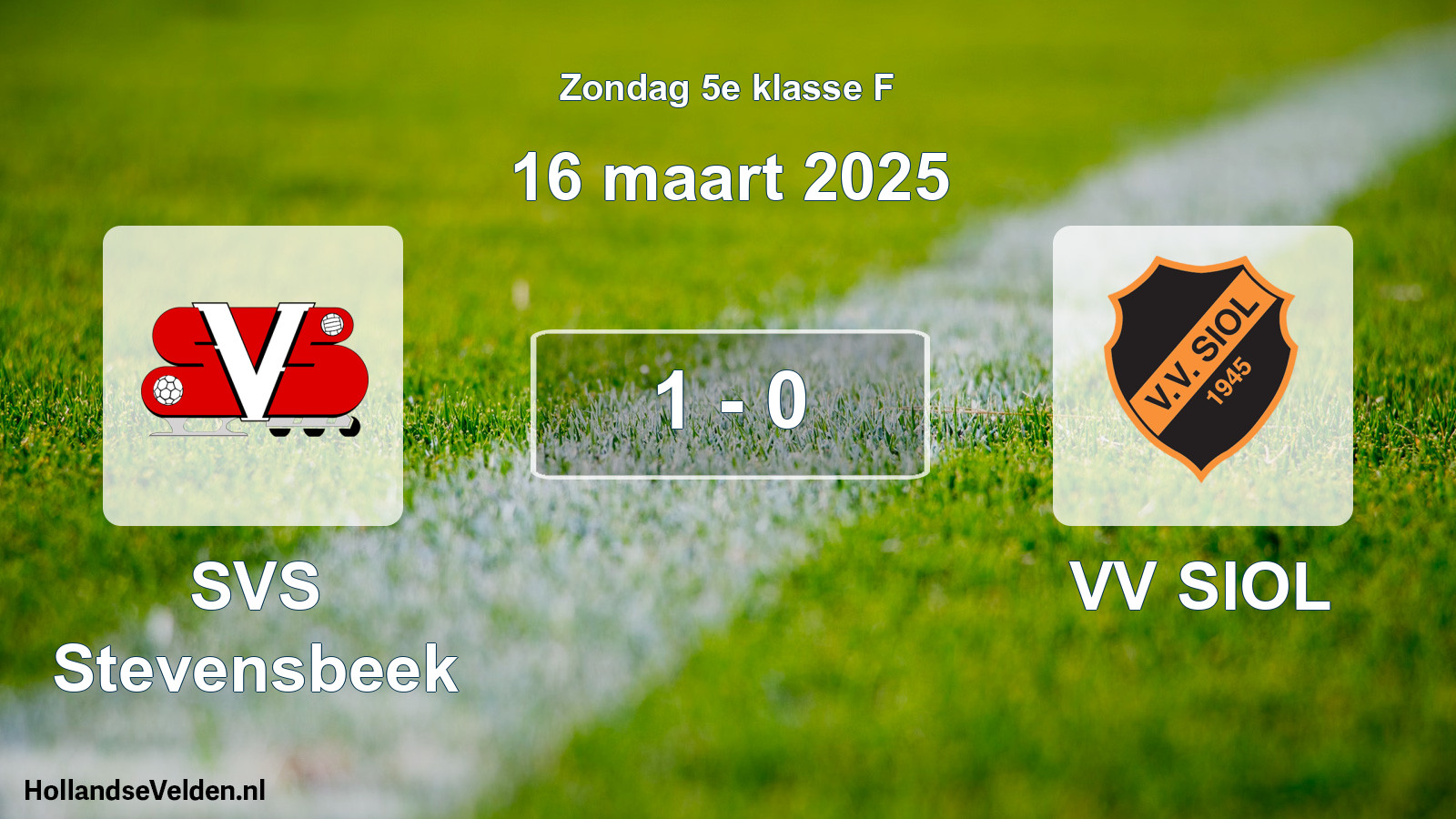 Gespeelde wedstrijd: SVS Stevensbeek - VV SIOL 1 - 0 (16 maart 2025)