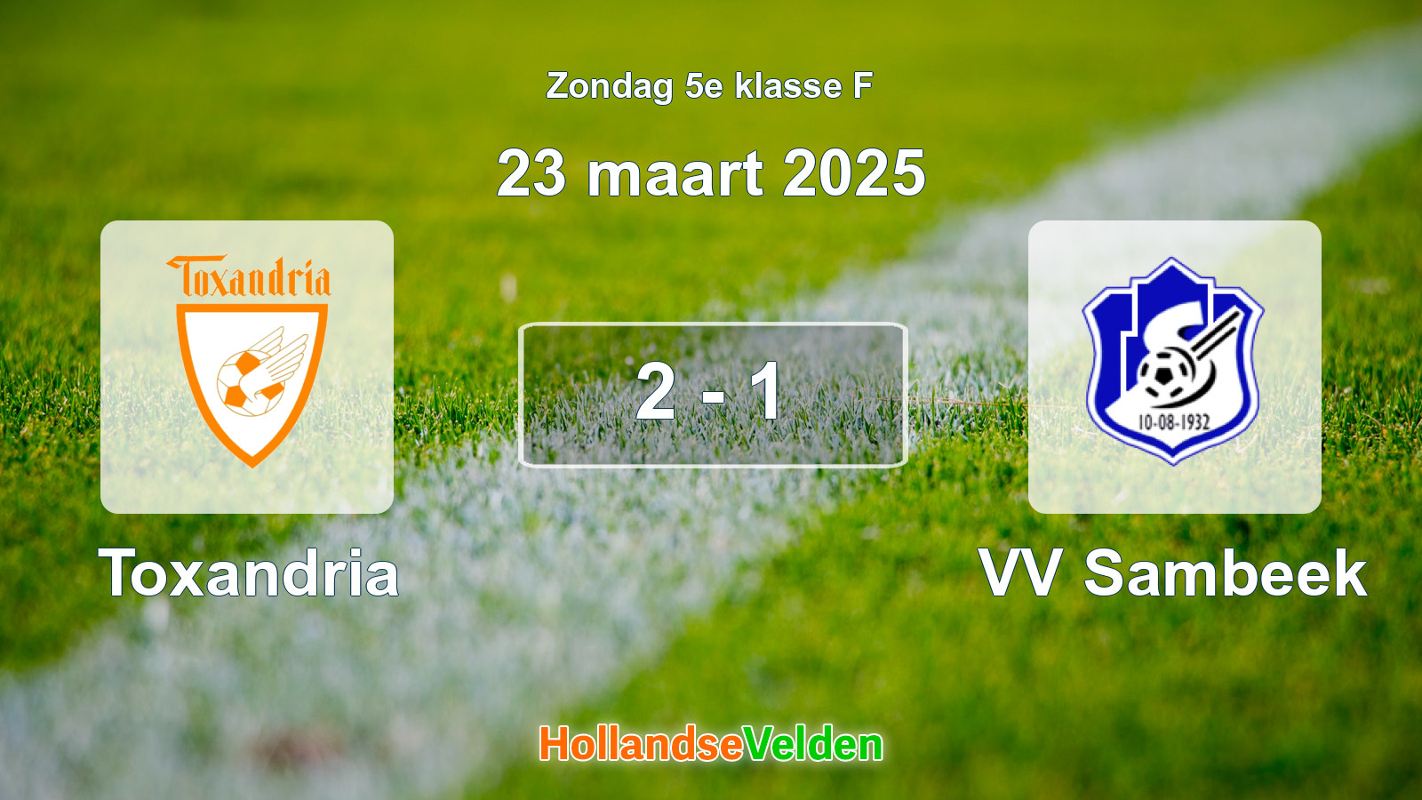 Gespeelde wedstrijd: Toxandria - VV Sambeek 2 - 1 (23 maart 2025)