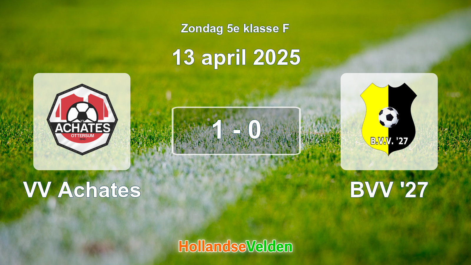 Gespeelde wedstrijd: VV Achates - BVV '27 1 - 0 (13 april 2025)