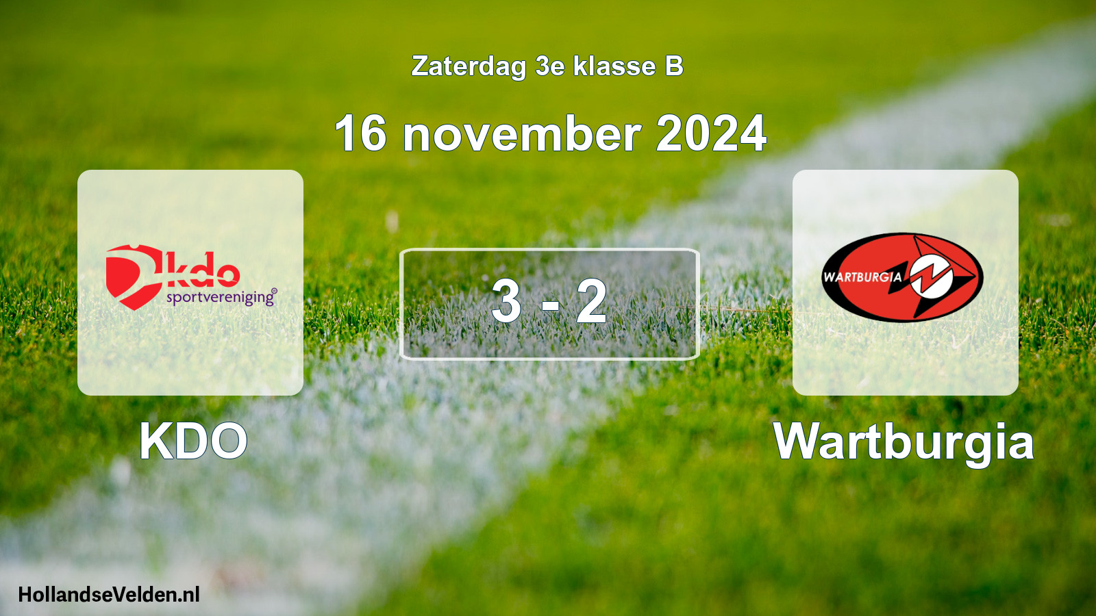 Gespeelde wedstrijd: KDO - Wartburgia 3 - 2 (16 november 2024)
